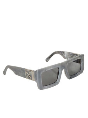 OFF-WHITE Leonardo OER1049‎ Gray Marble Square Sunglasses Unisex